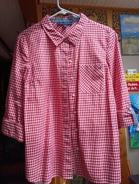 Tommy Hilfiger Red & White Gingham Button-Down Shirt